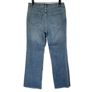 J Jill Straight Leg Ankle Raw Hem Stretch Medium Wash Jeans Womens 6 TALL 30x28